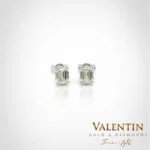 Diamond Emerald Gold Earrings 7633 – white gold