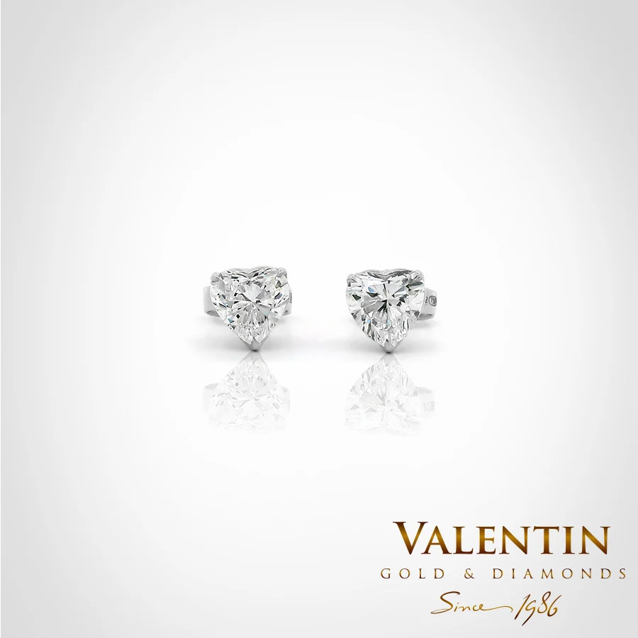 Light Heart Gold Earrings 7634 – white gold