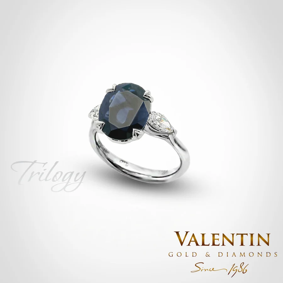 Златен пръстен Oval Sapphire 4766-2 – бяло злато