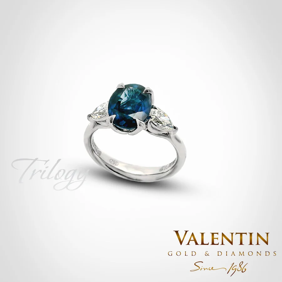 Oval Sapphire Gold Ring 4766-3 – white gold