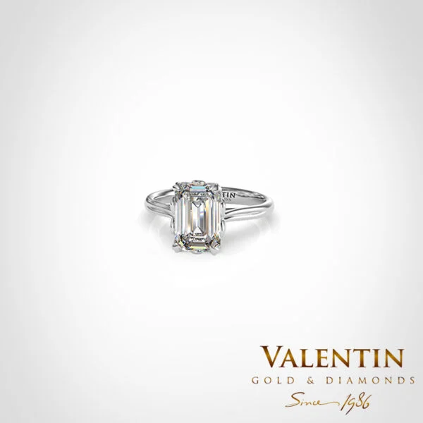 Diamond Emerald Engagement Ring 4775 -1 – white gold
