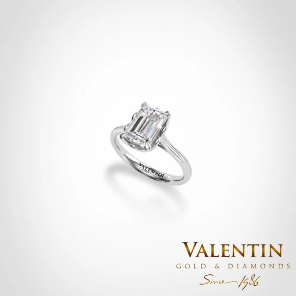 Diamond Emerald Engagement Ring 4775 -1 – white gold