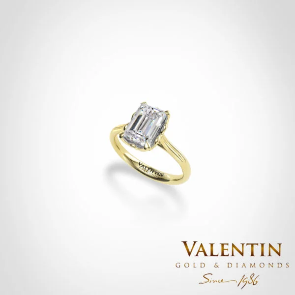 Diamond Emerald Engagement Ring 4775 -1 – yellow gold