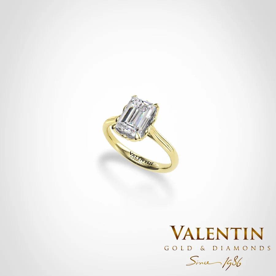 Diamond Emerald Engagement Ring 4775 -1 – yellow gold