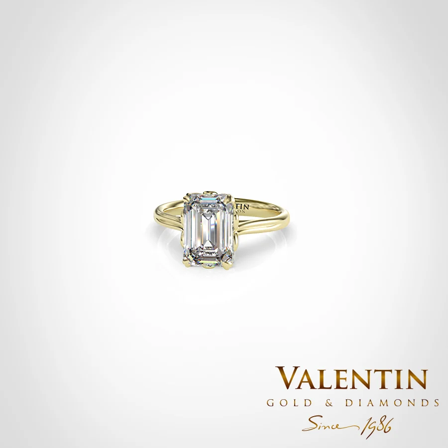 Diamond Emerald Engagement Ring 4775 -1 – yellow gold
