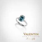 Blue Radiant Engagement Ring 4775-2-5 – white gold