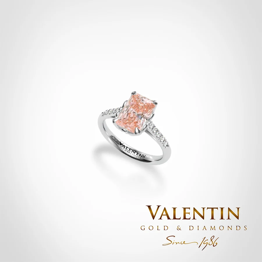 Pink Radiant Engagement Ring 4775-2-5