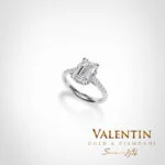 Diamond Emerald Engagement Ring 4775-2-5 – white gold