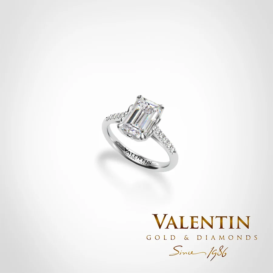 4775-5 White W EMERALD Diamond Emerald Engagement Ring 4775-2-5 – white gold