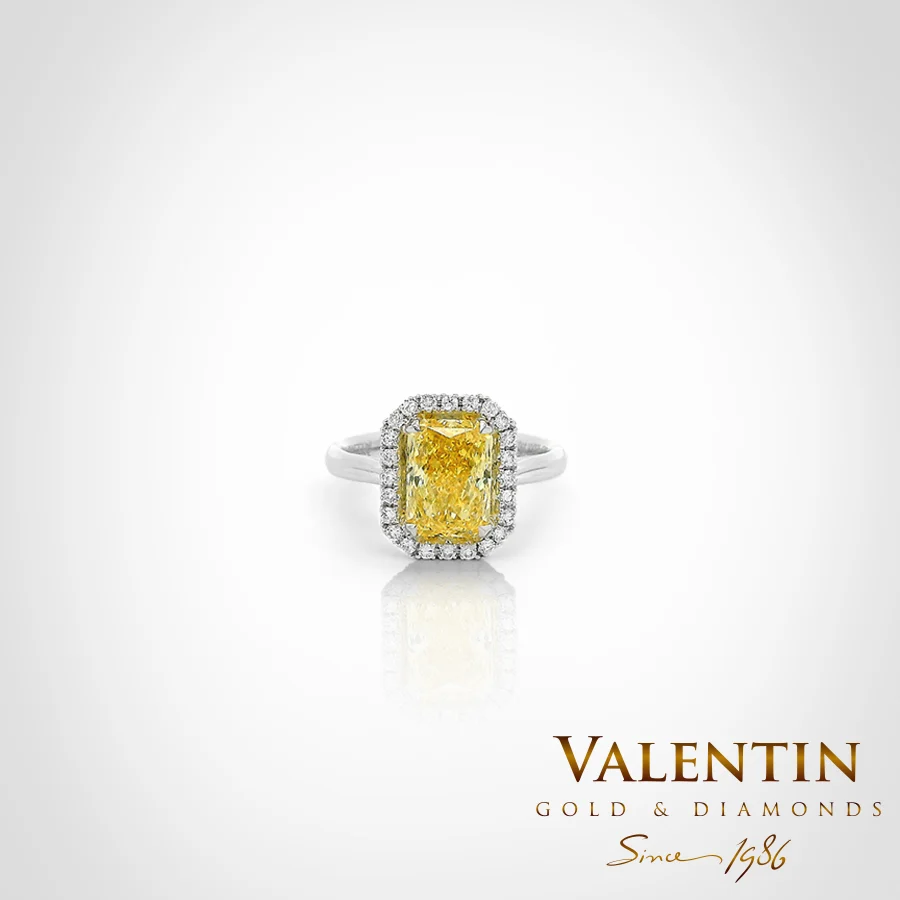 Engagement Ring Yellow Diamond Lab 4776