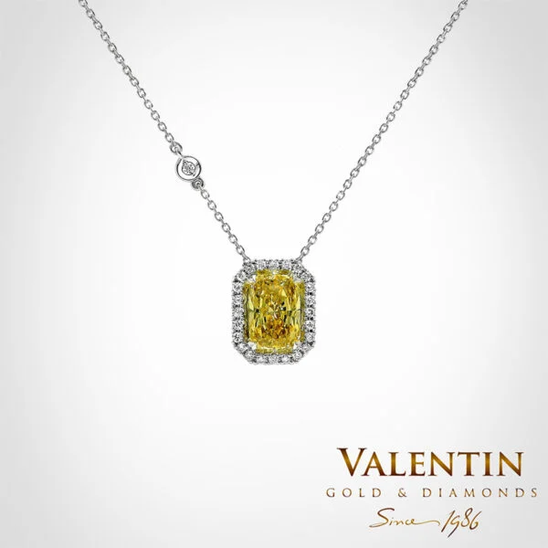Yellow Diamond Lab Gold Pendant 6956