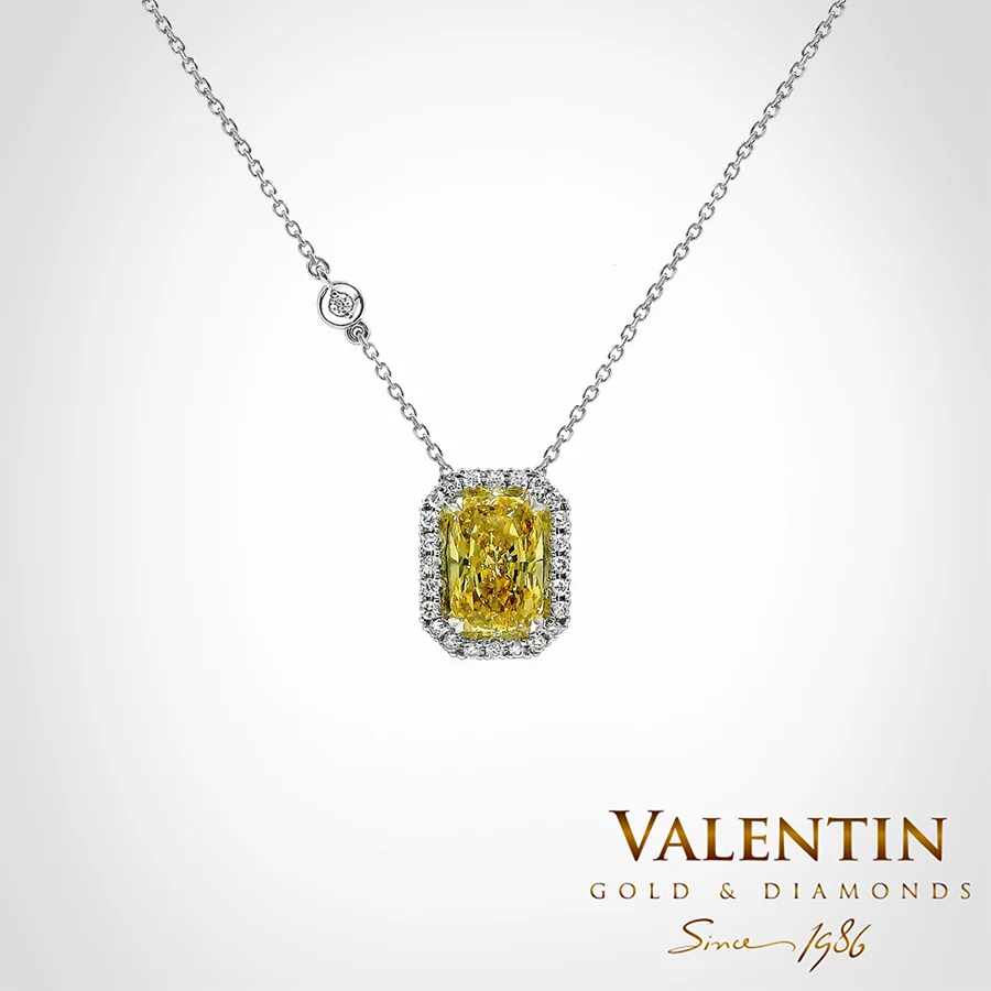 Yellow Diamond Lab Gold Pendant 6956