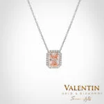 Pink Diamond Lab Gold Pendant 6956