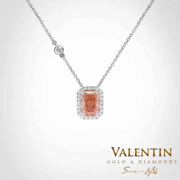 Pink Diamond Lab Gold Pendant 6956