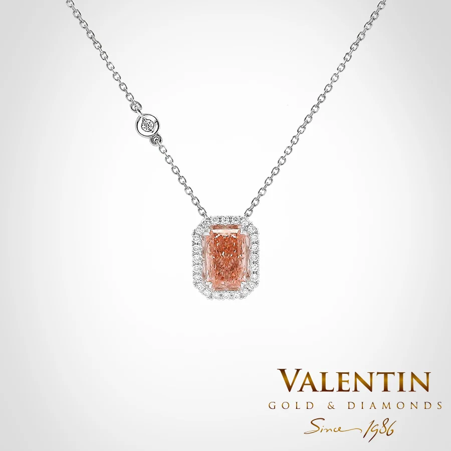 Pink Diamond Lab Gold Pendant 6956