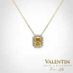 Yellow Diamond Lab Gold Pendant 6956