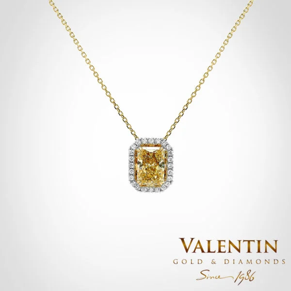 Yellow Diamond Lab Gold Pendant 6956