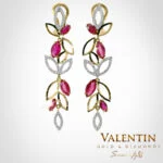 Златни обеци Marquise Ruby 7171 – жълто злато