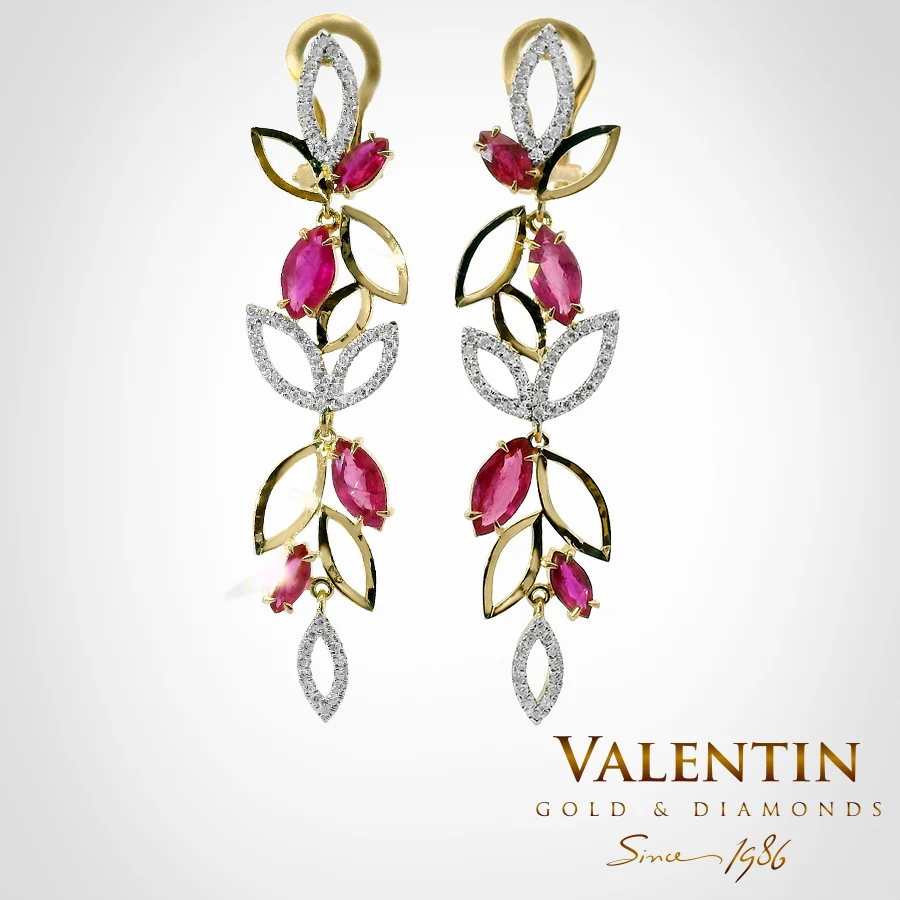 7171 Y Ruby Marquise Ruby Gold Earrings 7171 – yellow gold