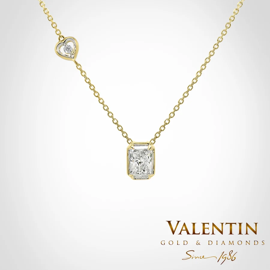 Light Radiant Gold Pendant with Halo 6963 – white gold