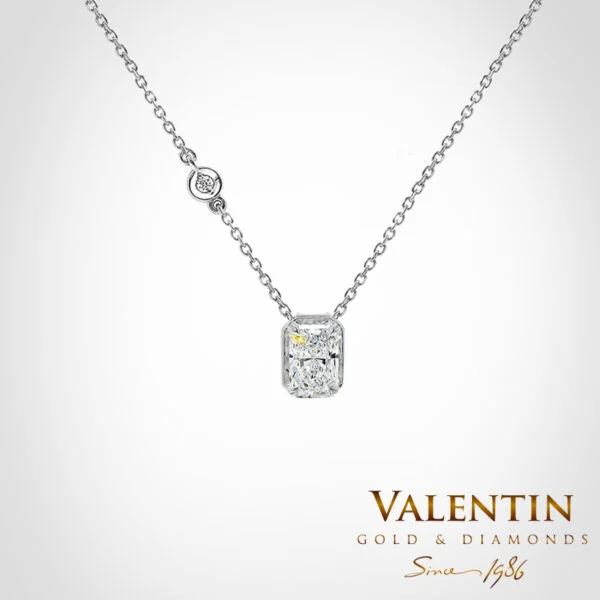 Light Radiant Gold Pendant with Halo 6963 – white gold