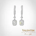 Light Radiant Gold Earrings with Halo 7638