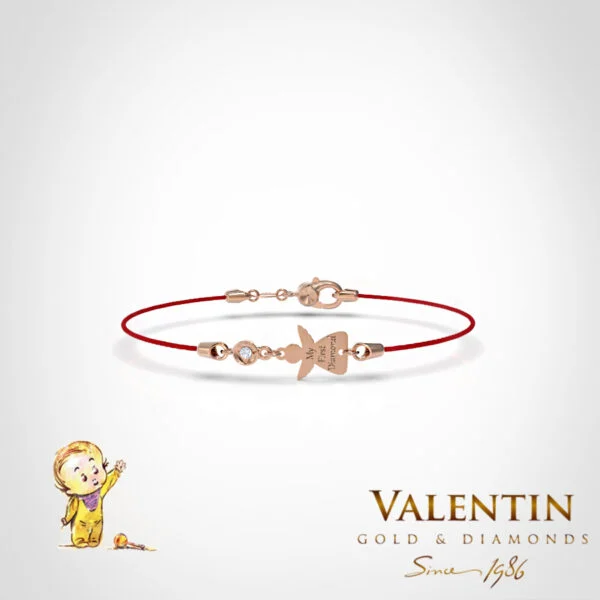 Children's Gold Bracelet with Red Thread 8370-2 – rose gold
