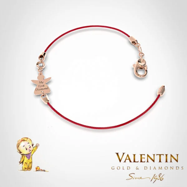 Children's Gold Bracelet with Red Thread 8370-2 – rose gold