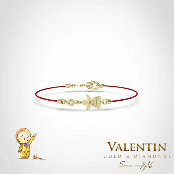 Children's Gold Bracelet with Red Thread 8370-2 – yellow gold