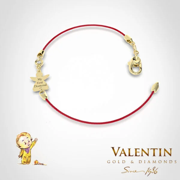 Children's Gold Bracelet with Red Thread 8370-2 – yellow gold