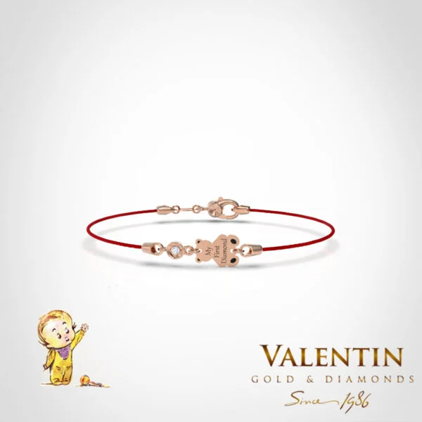 Children's Gold Bracelet with Red Thread 8370-3 – rose gold