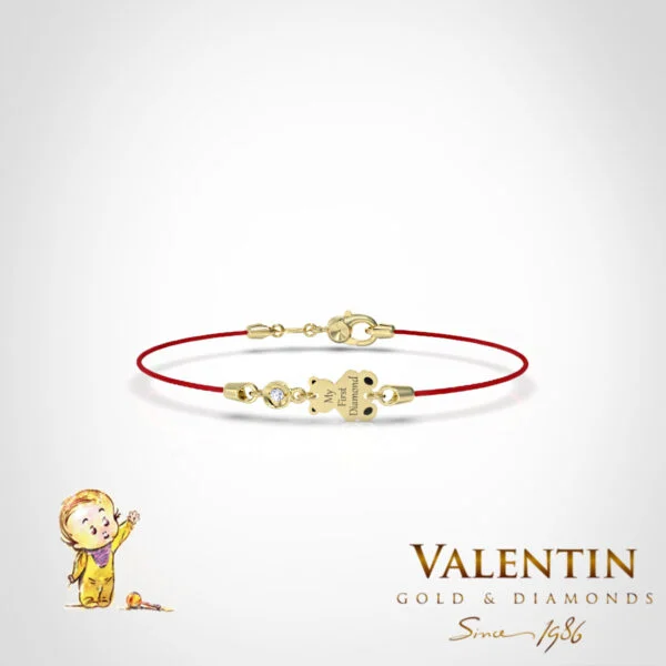 Children's Gold Bracelet with Red Thread 8370-3 – yellow gold