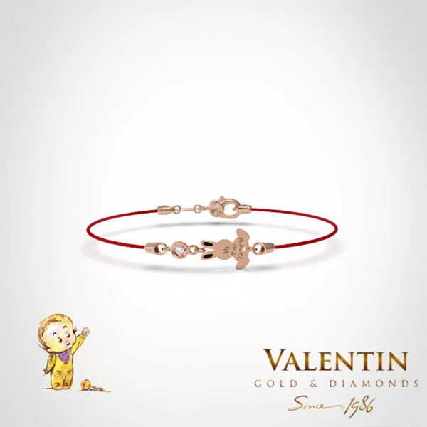 Children's Gold Bracelet with Red Thread 8370–4 – rose gold