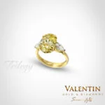 Fancy Intense Yellow Oval Lab Gold Ring 4766