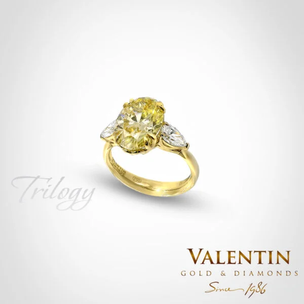 Златен пръсте Fancy Intense Yellow Oval Lab 4766