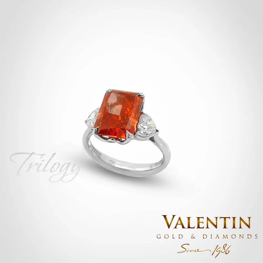 4766 W 5.08 Fancy Vivid Orange Red 1 Fancy Vivid Orange Red Radiant Lab Gold Ring 4766-3 – white gold