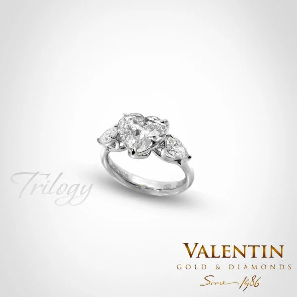 Heart Diamond Lab Engagement Ring 4767 – white gold