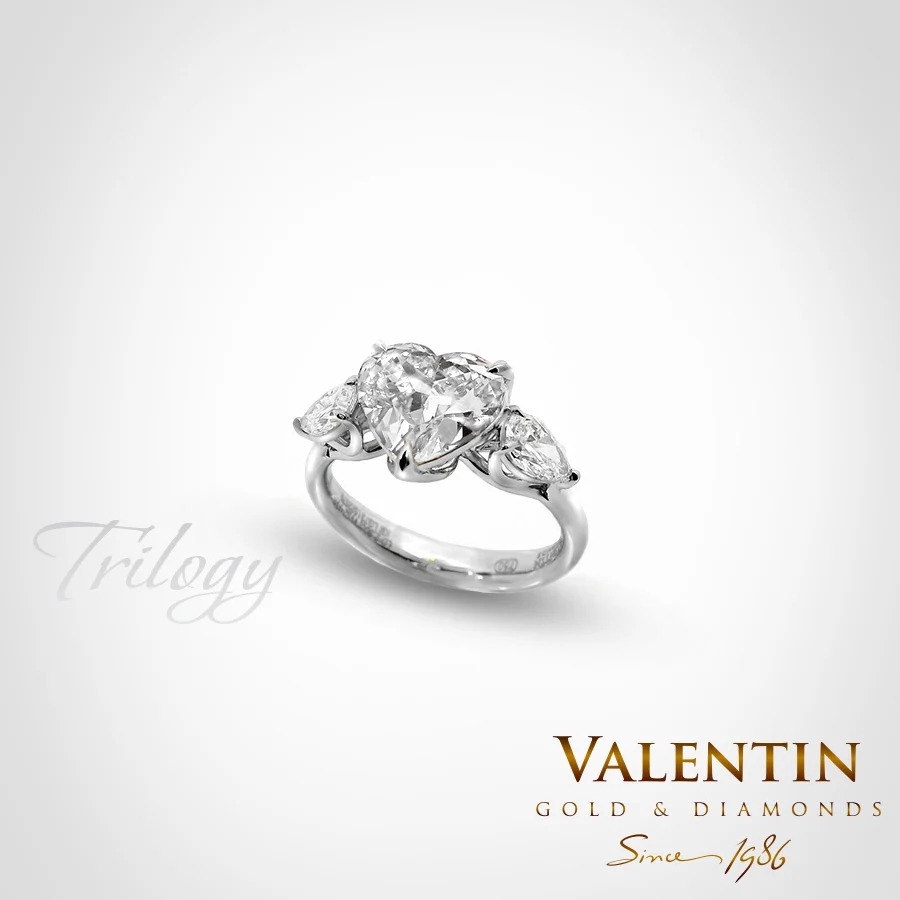 Heart Diamond Lab Engagement Ring 4767 – white gold