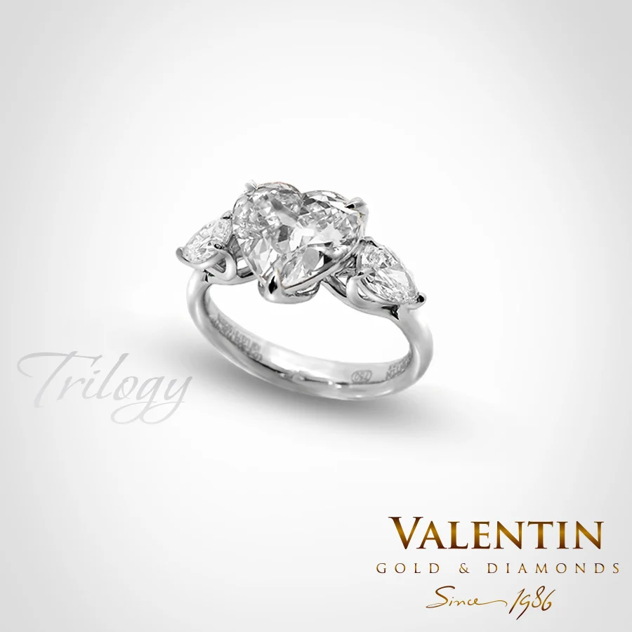 Heart Diamond Lab Engagement Ring 4767 – white gold