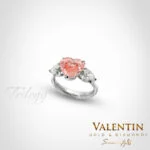 Fancy Vivid Pink Heart Diamond Lab Engagement Ring 4767