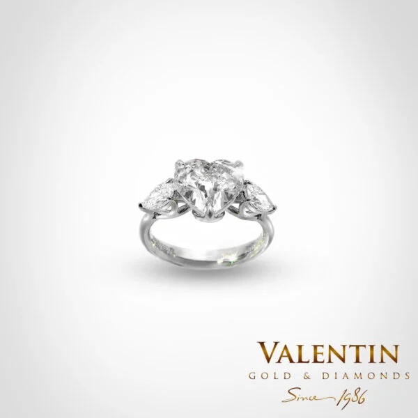 Heart Diamond Lab Engagement Ring 4767 – white gold