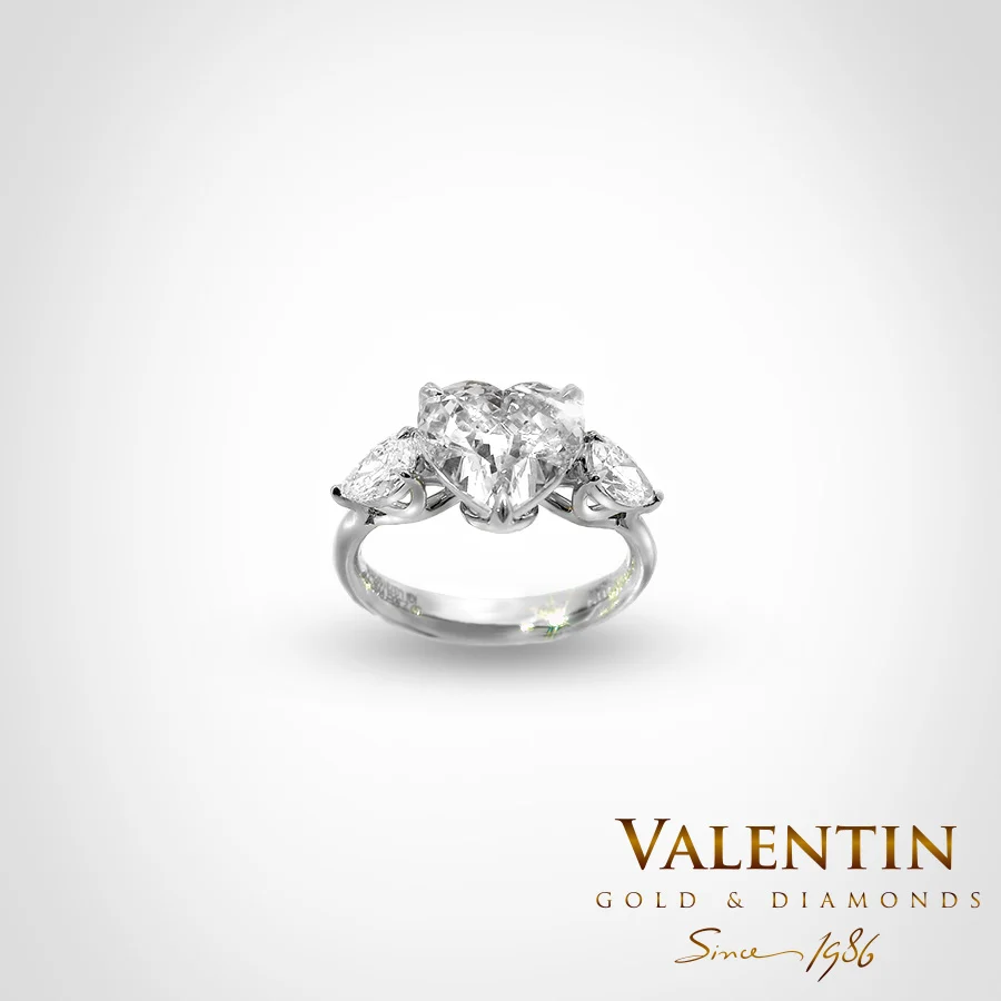 Heart Diamond Lab Engagement Ring 4767 – white gold