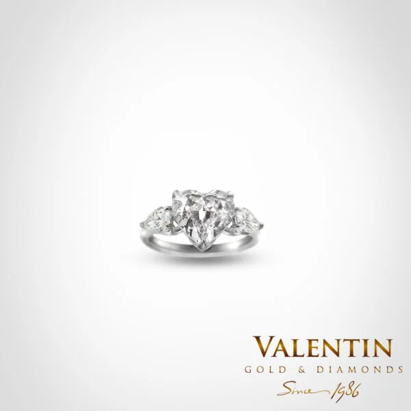 Heart Diamond Lab Engagement Ring 4767 – white gold