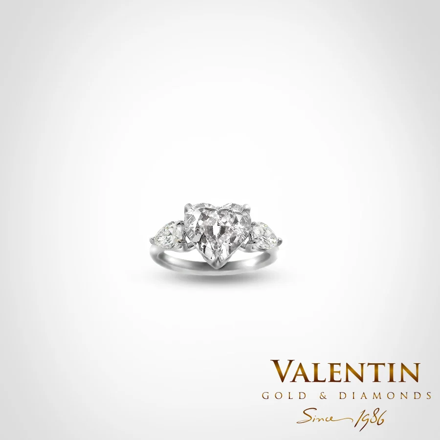 Heart Diamond Lab Engagement Ring 4767 – white gold