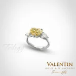 Fancy Yellow Heart Diamond Lab Engagement Ring 4767