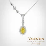 Златен медальон Fancy Vivid Yellow Rosette 7x5 6909