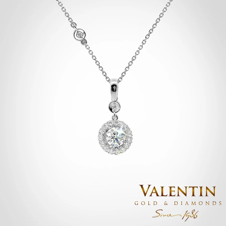 Diamond Gold Pendant 6964 – white gold