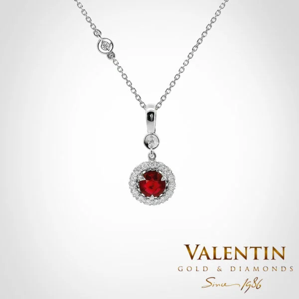 Ruby Gold Pendant 6964 – white gold