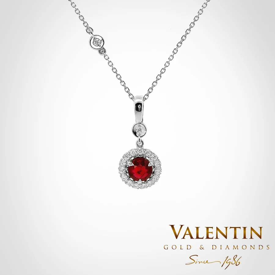 Ruby Gold Pendant 6964 – white gold