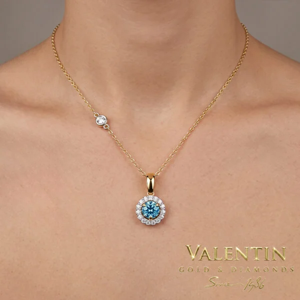 Blue Diamond Gold Pendant 6964